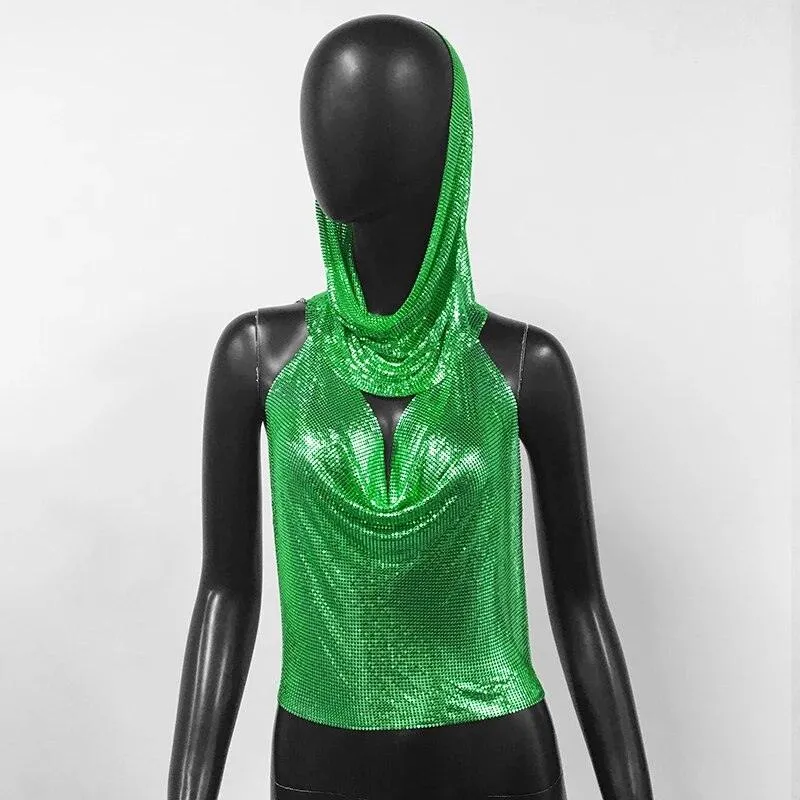 Shiny Metallic Sequin Top