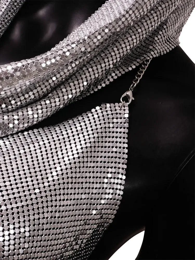 Shiny Metallic Sequin Top