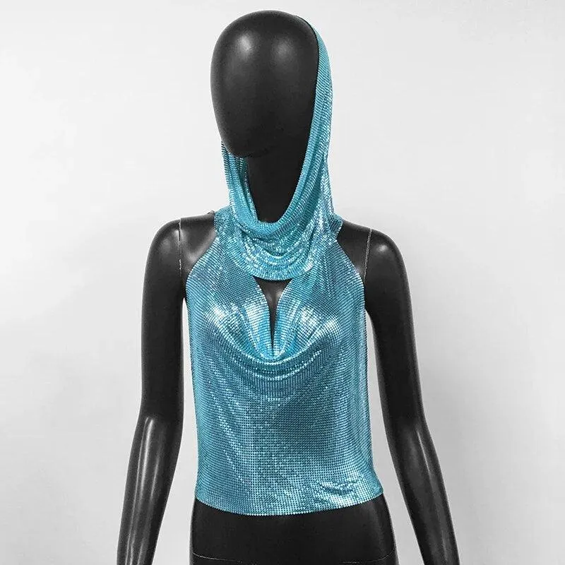 Shiny Metallic Sequin Top