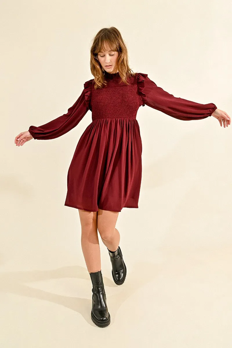 SHORT SMOCKED DRESS