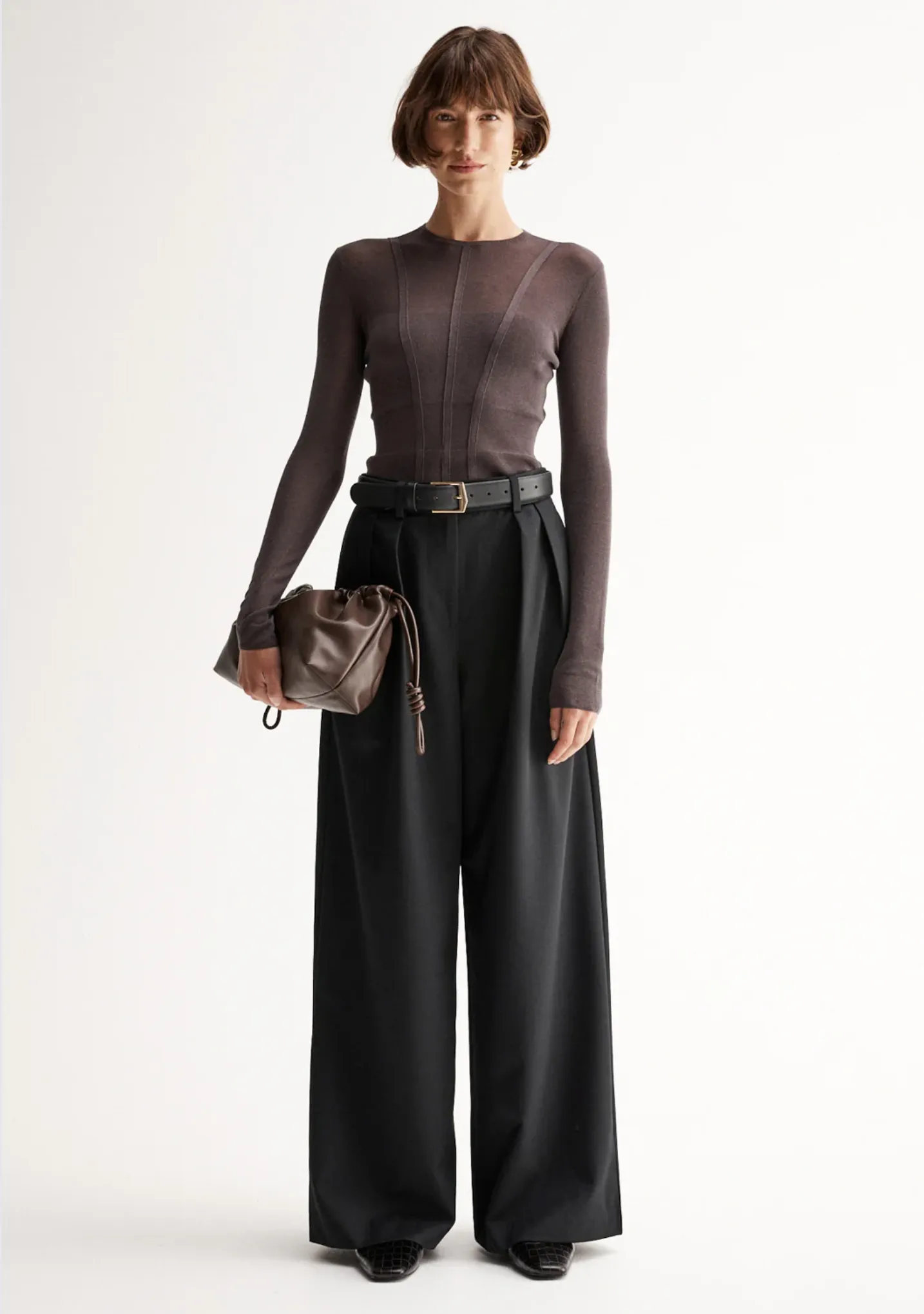 SILIA Knit Top | CHOCOLATE