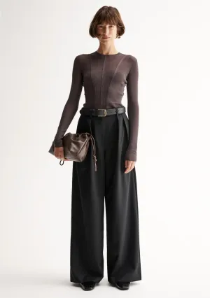 SILIA Knit Top | CHOCOLATE