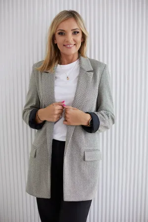 Silver Lurex Jacquard Knit Jacket