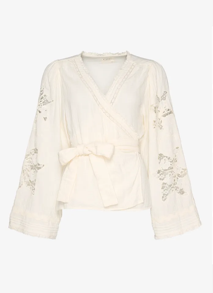 Sissel Edelbo - Wrap blouse - Off white - Winfrey