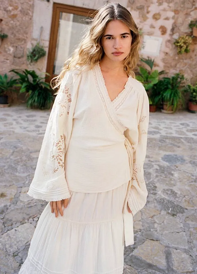 Sissel Edelbo - Wrap blouse - Off white - Winfrey