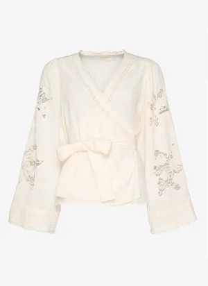 Sissel Edelbo - Wrap blouse - Off white - Winfrey