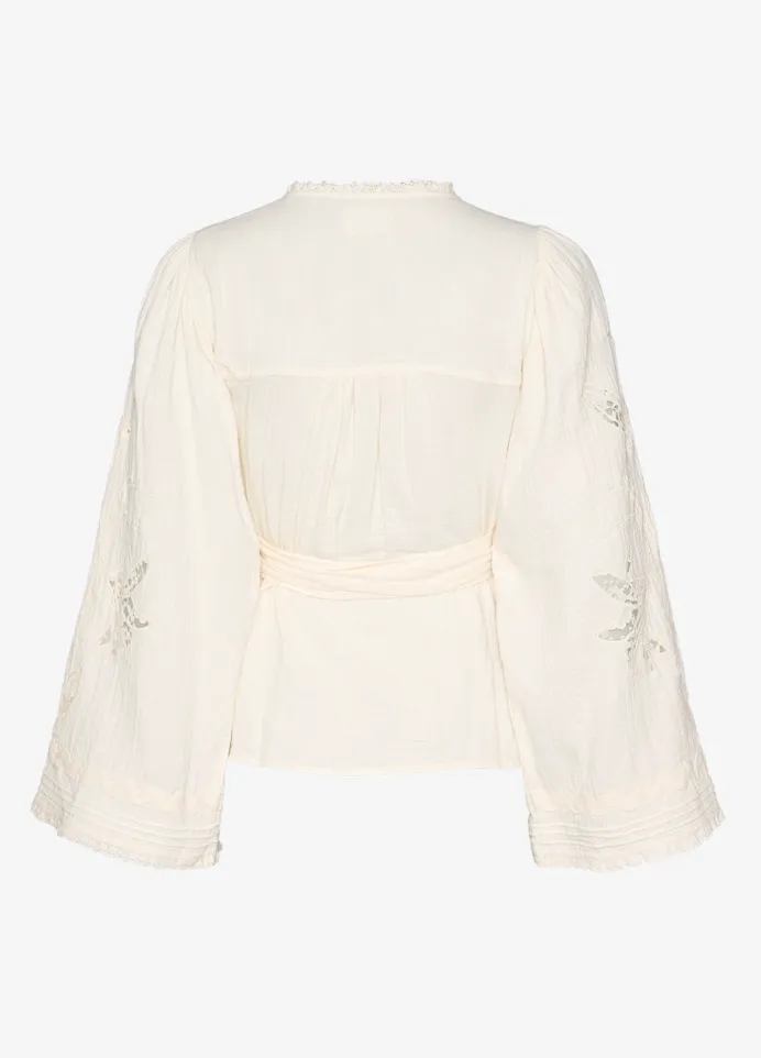 Sissel Edelbo - Wrap blouse - Off white - Winfrey