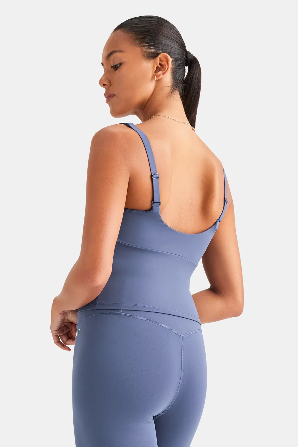 SKINLUXE BUILT-IN SUPPORT SCOOP NECK VEST - VINTAGE BLUE