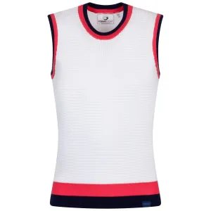 SL Waffle Knit Pullover Vest White/Navy/Red