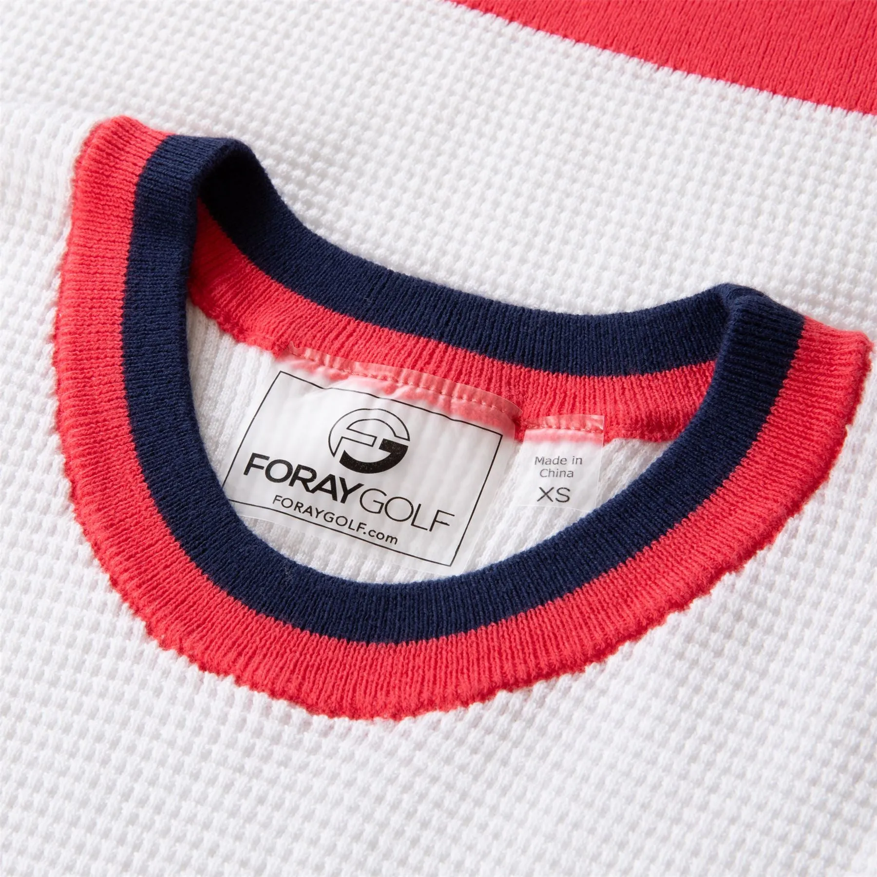 SL Waffle Knit Pullover Vest White/Navy/Red