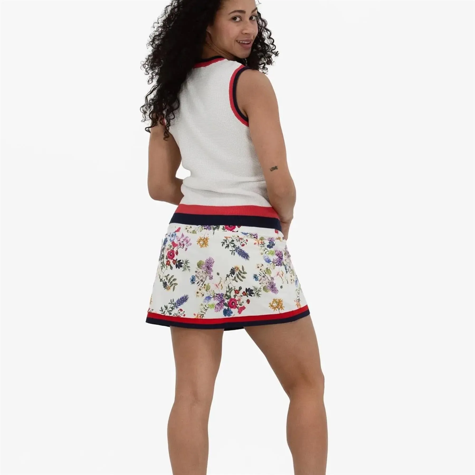 SL Waffle Knit Pullover Vest White/Navy/Red