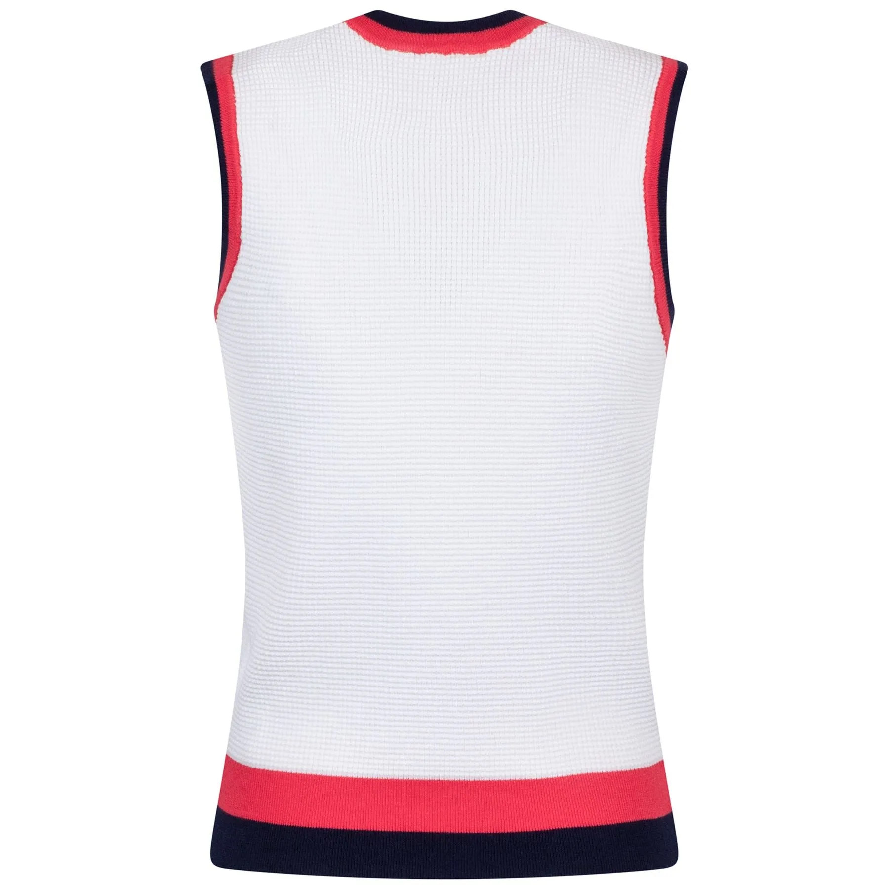SL Waffle Knit Pullover Vest White/Navy/Red