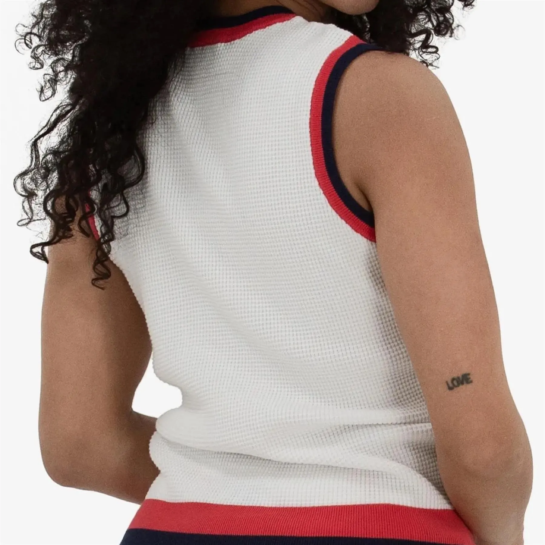 SL Waffle Knit Pullover Vest White/Navy/Red
