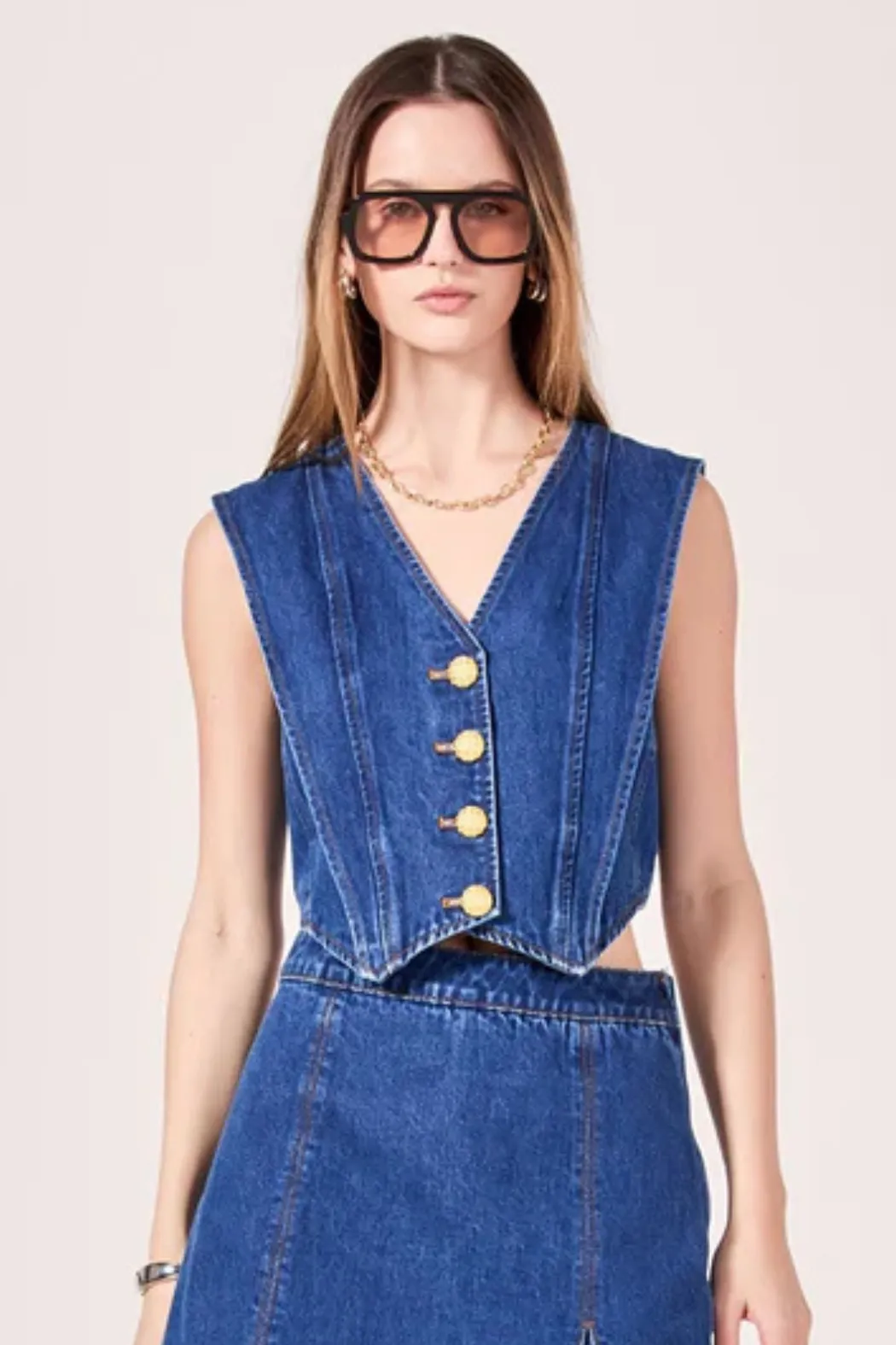 Sleeveless Denim Vest