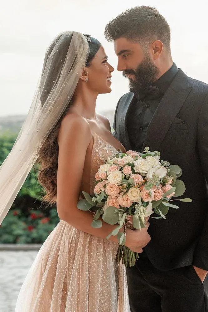 Sleeveless Floral Lace Mermaid Wedding Dress Detachable Train