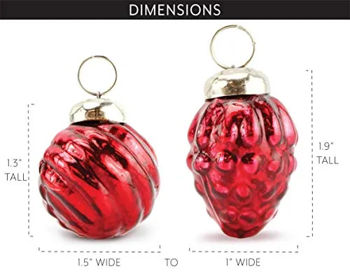 Small Glass Finial Ornaments ( Red, Case of 40 Sets)