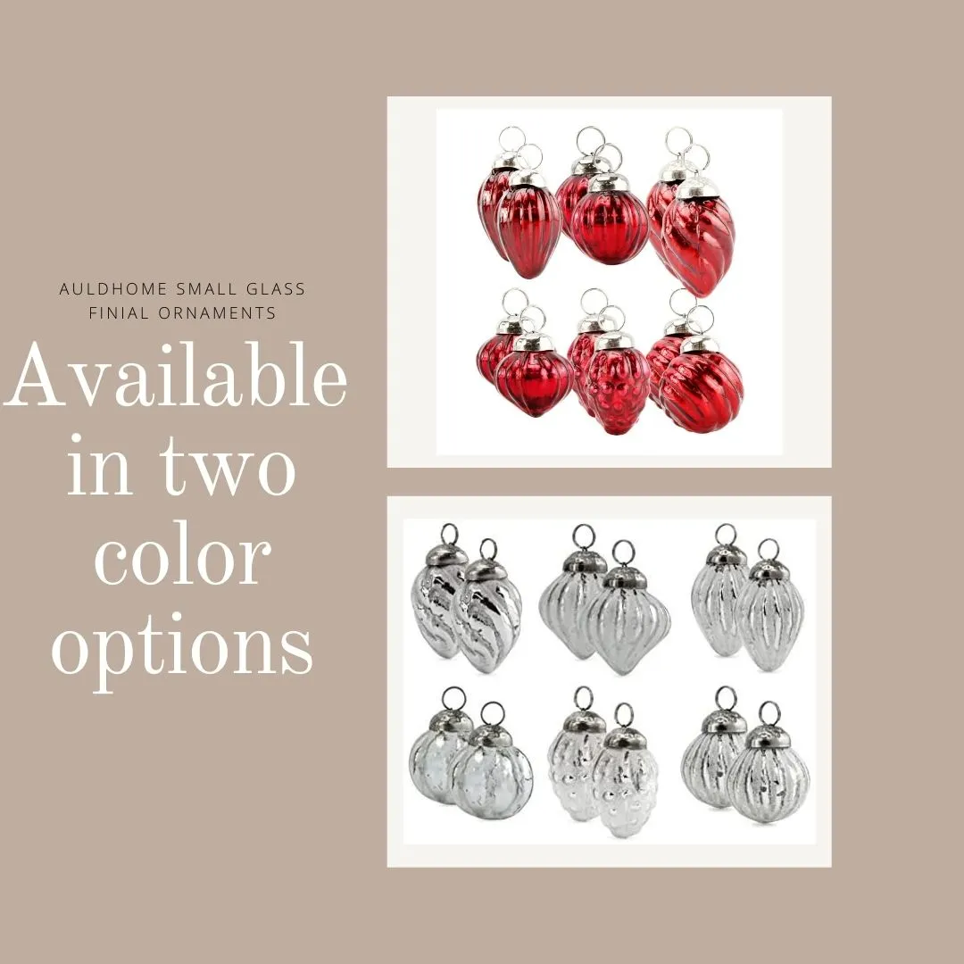 Small Glass Finial Ornaments ( Red, Case of 40 Sets)