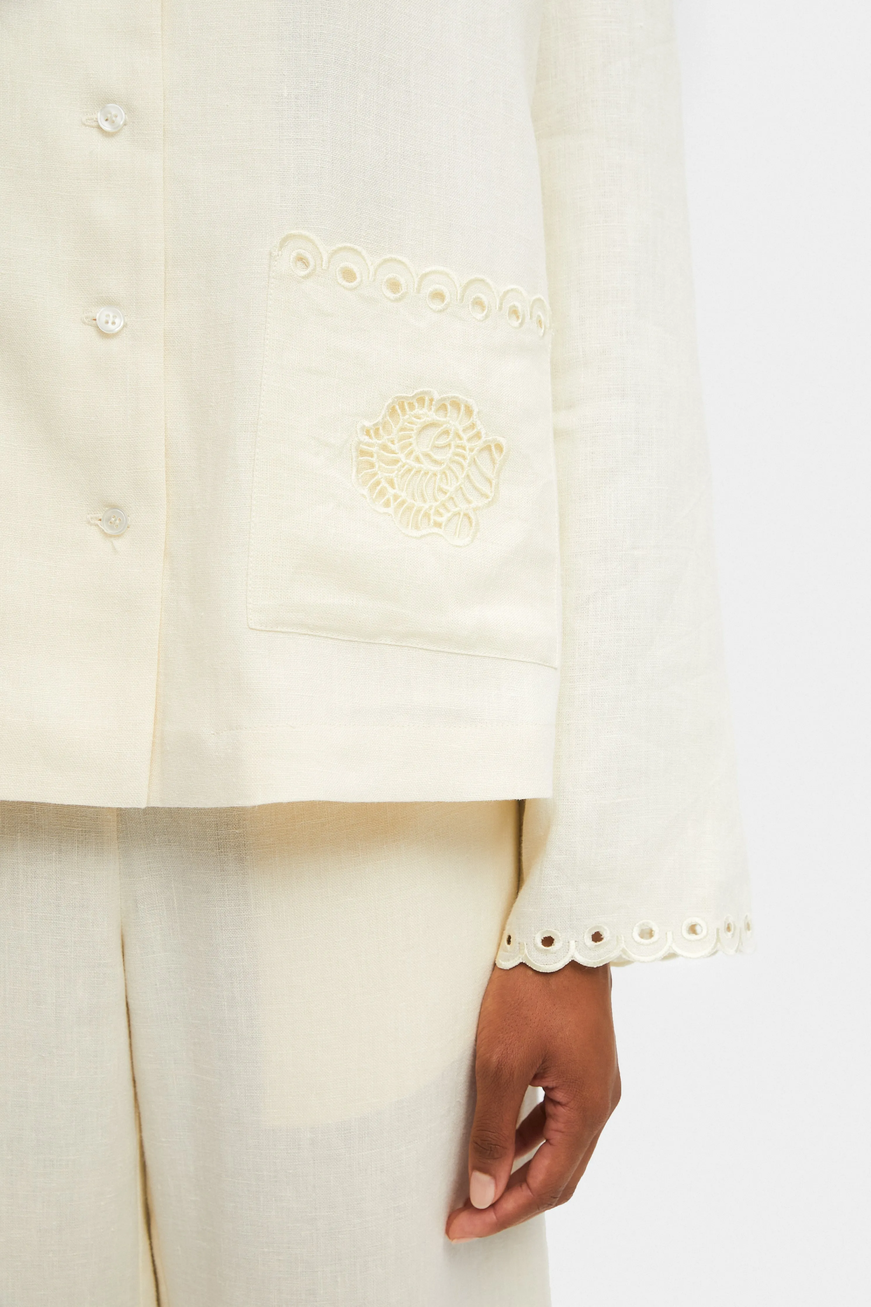 Sofia Linen Embroidered Shirt