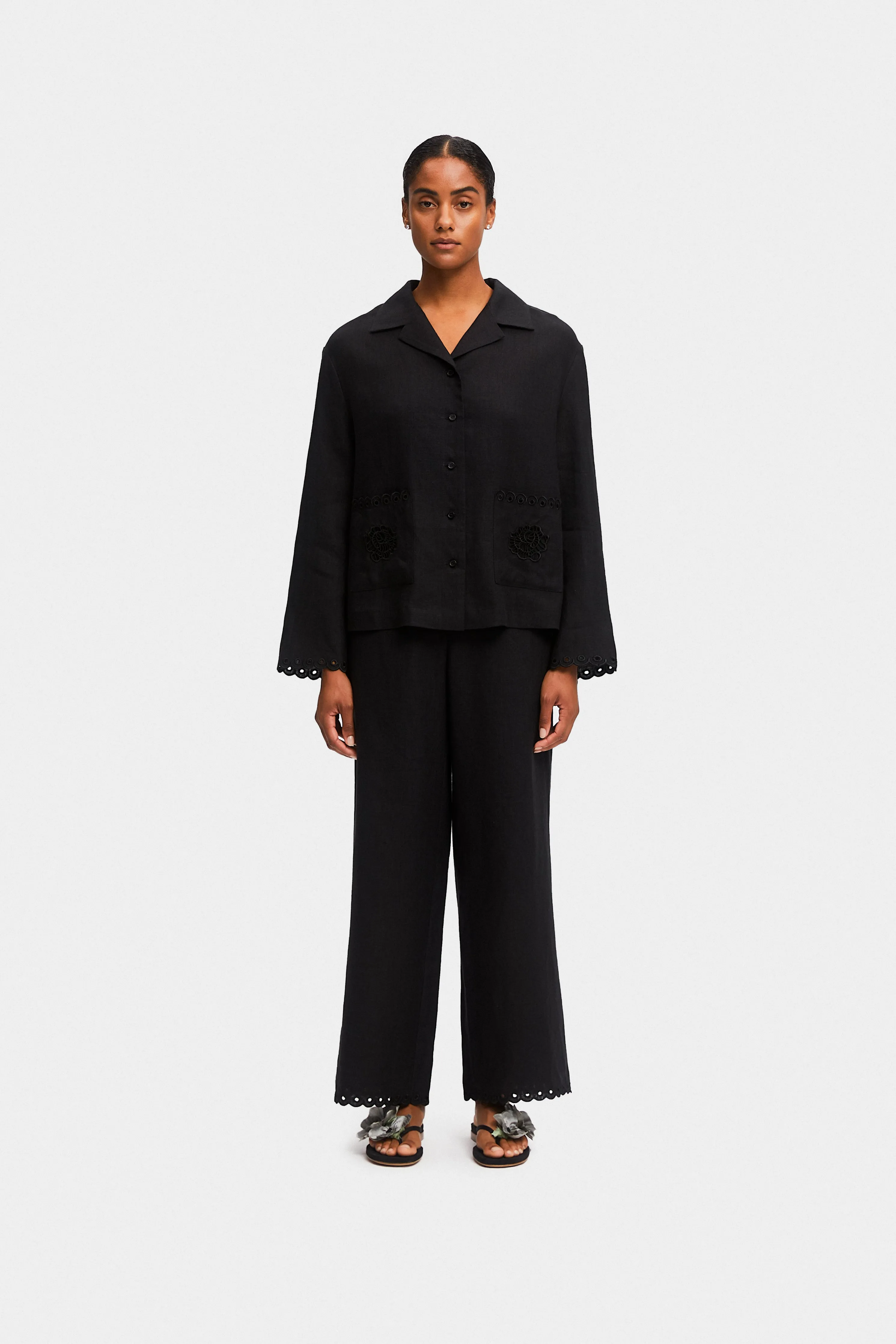 Sofia Linen Embroidered Shirt