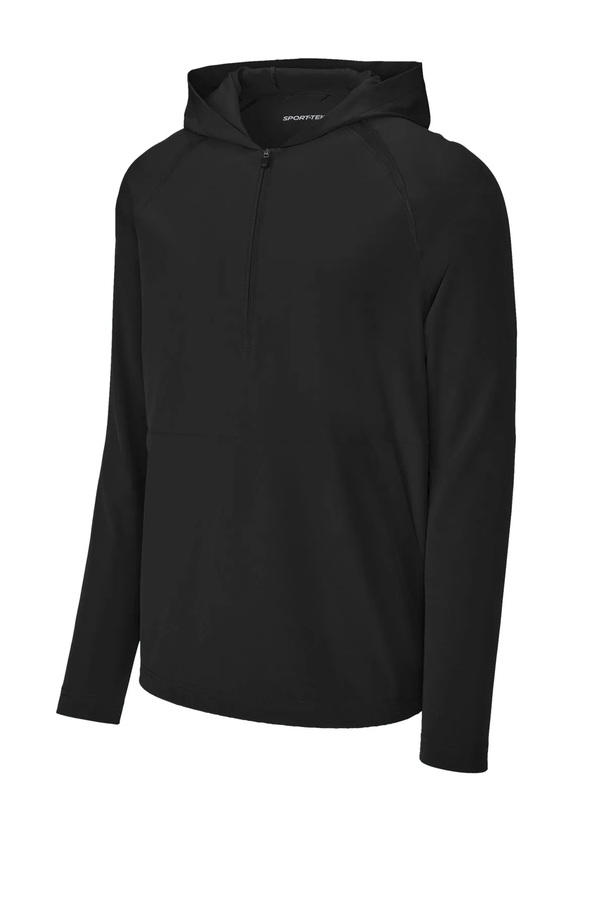 Sport-Tek Repeat 1/2-Zip Long Sleeve Hooded Jacket JST488 Black