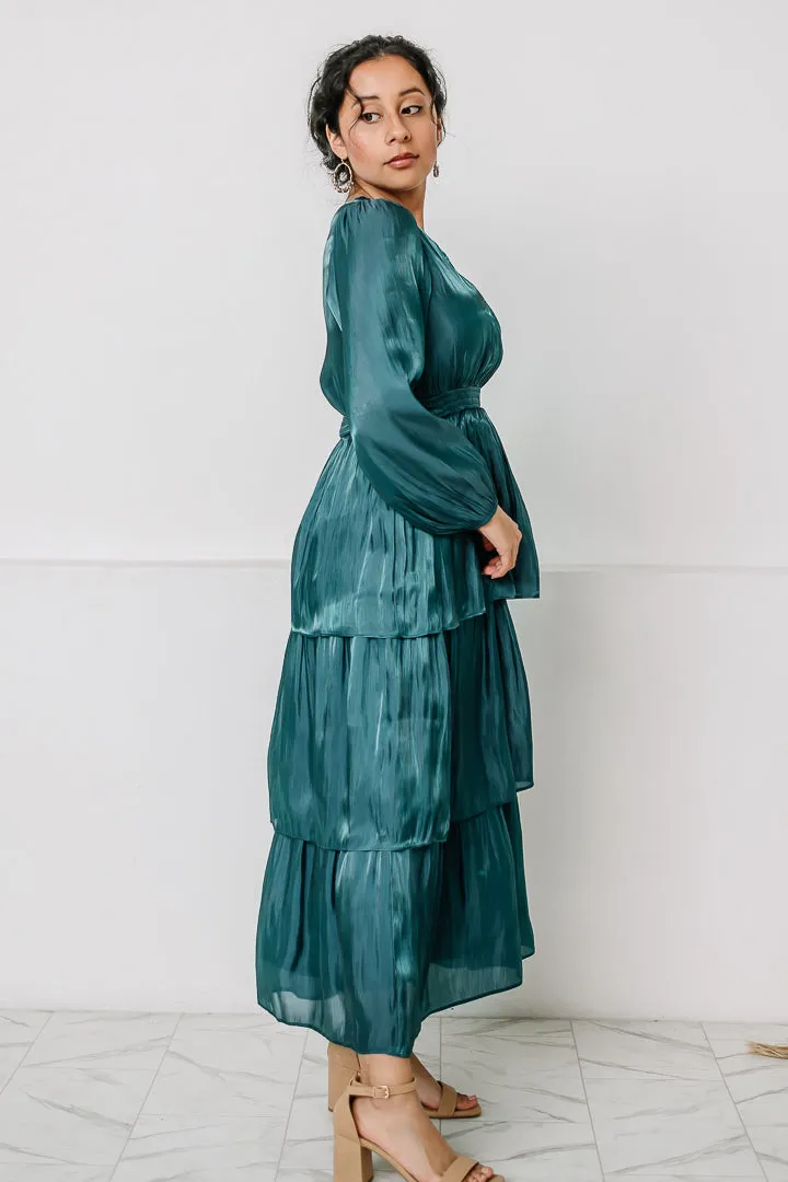 Star Of The Show Shimmer Midi Dress | Teal