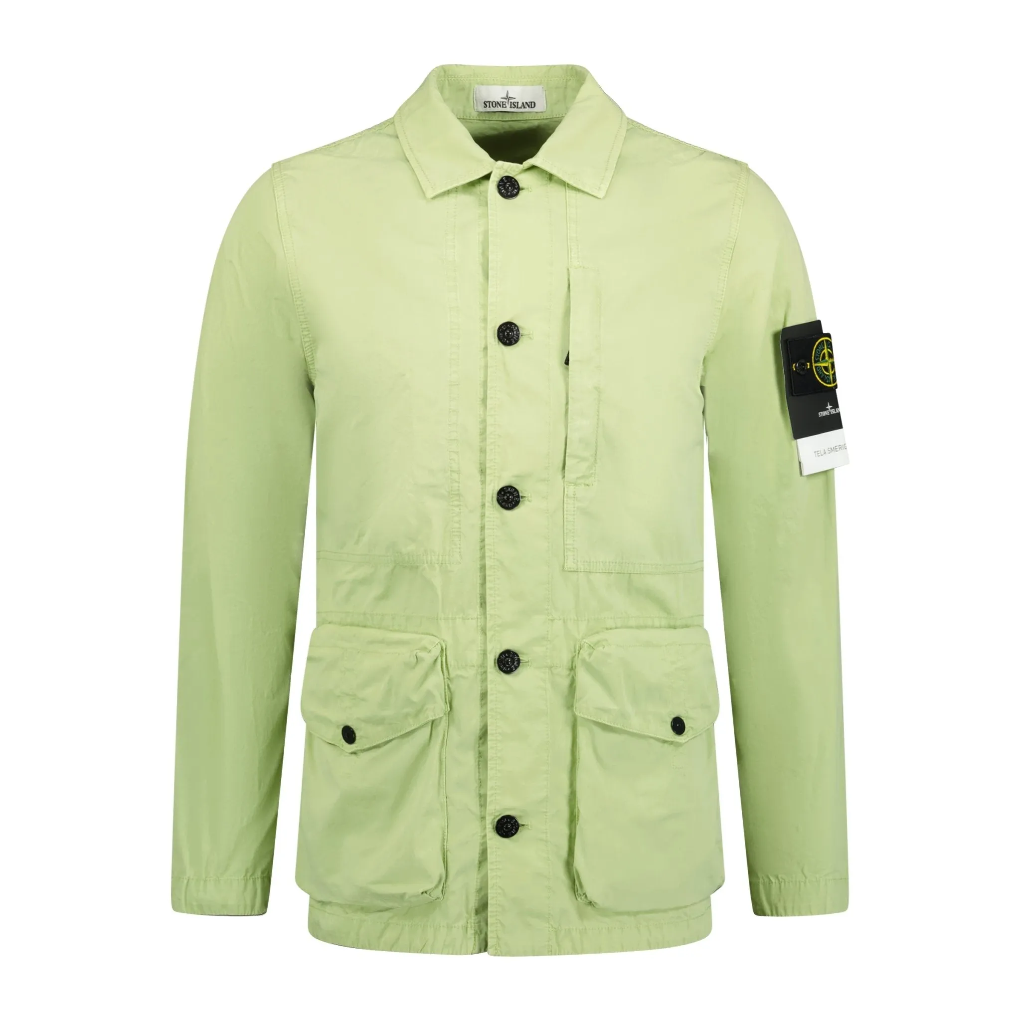 STONE ISLANDButton-Up Overshirt Jacket Mint Green