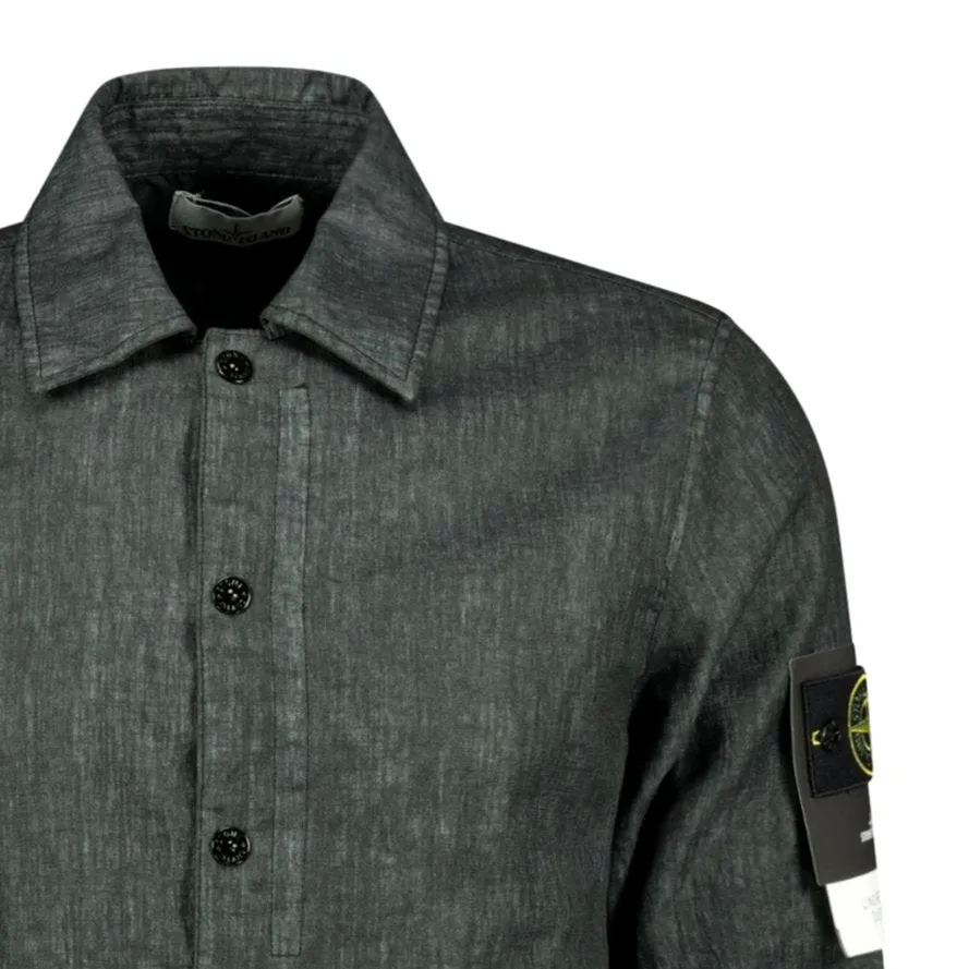 STONE ISLAND'Lino Resinato Quilted-TC' Black Jacket