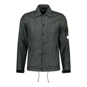 STONE ISLAND'Lino Resinato Quilted-TC' Black Jacket