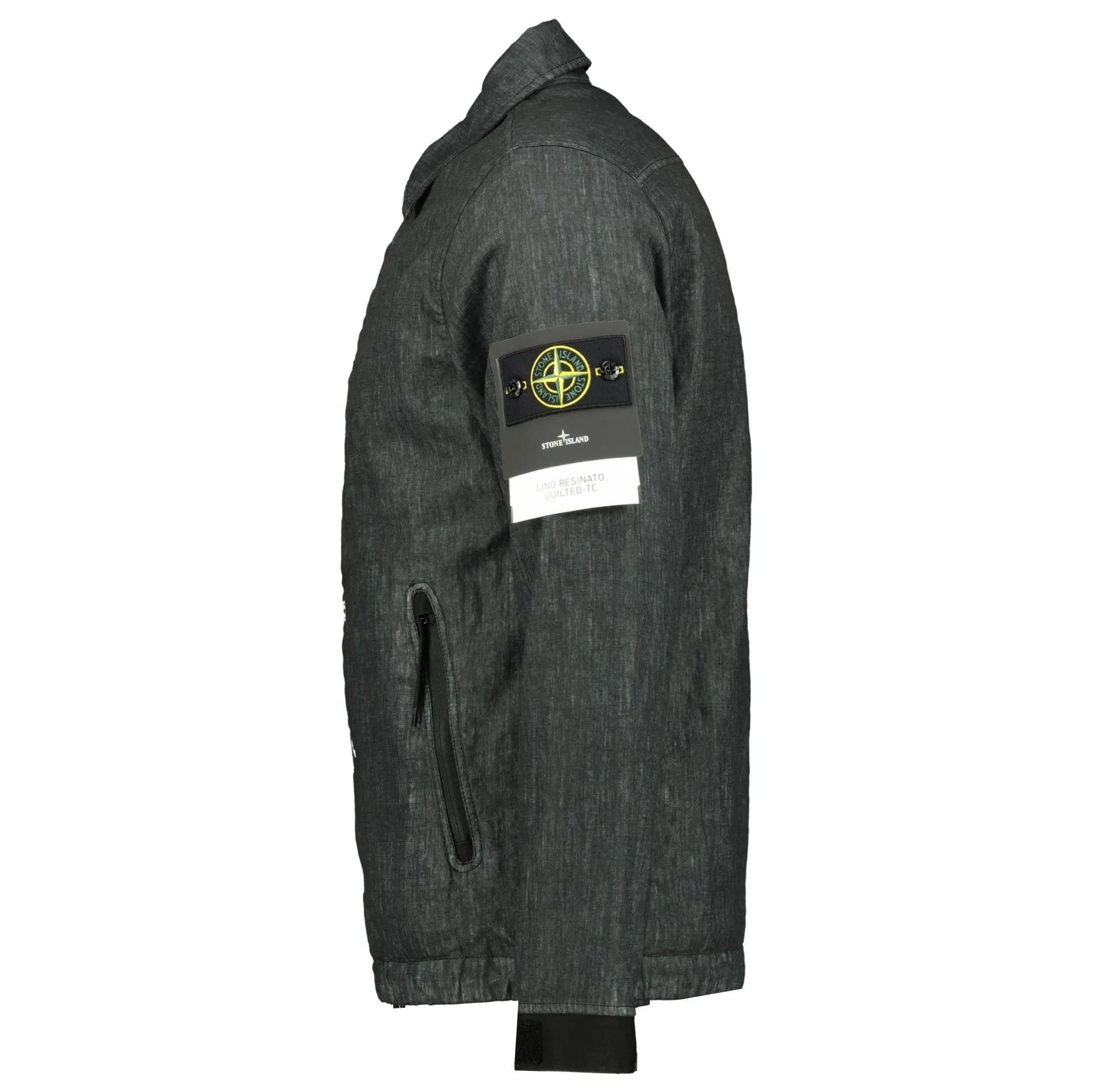STONE ISLAND'Lino Resinato Quilted-TC' Black Jacket