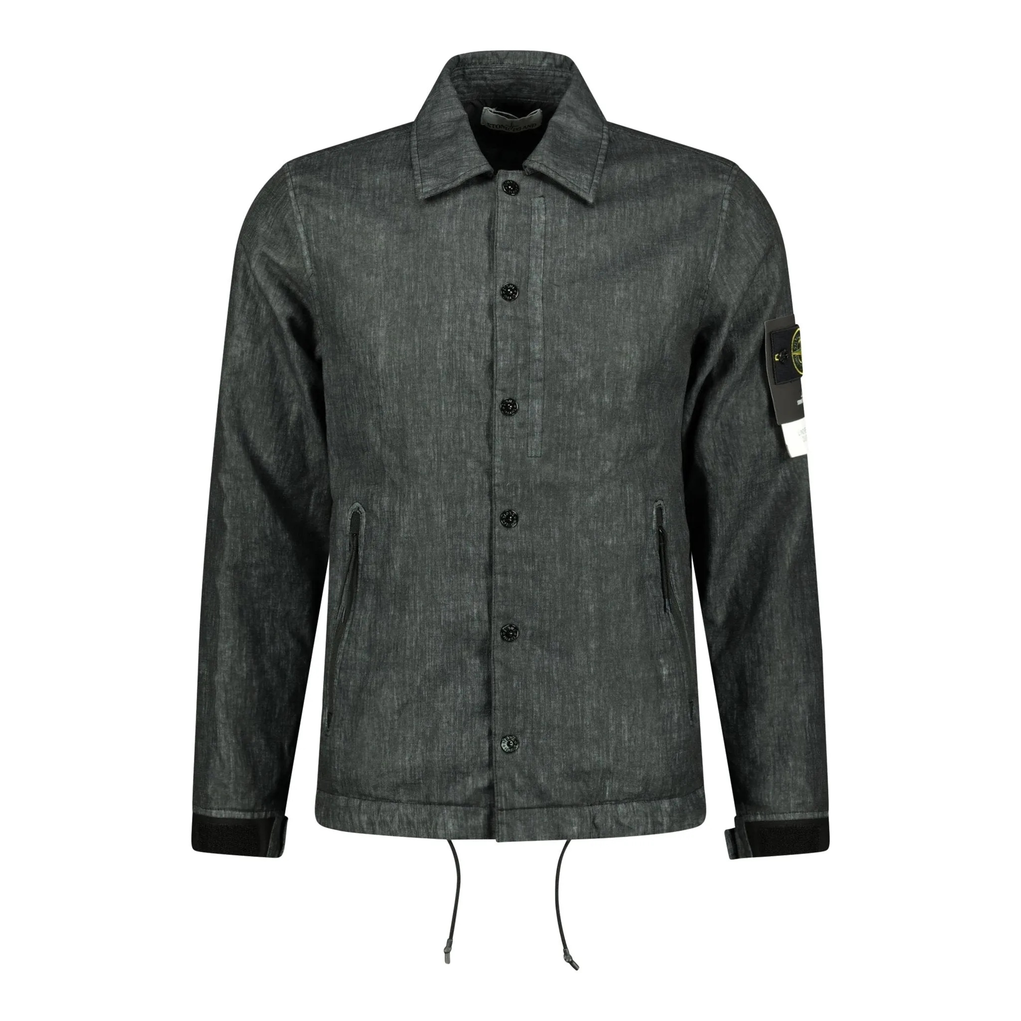STONE ISLAND'Lino Resinato Quilted-TC' Black Jacket