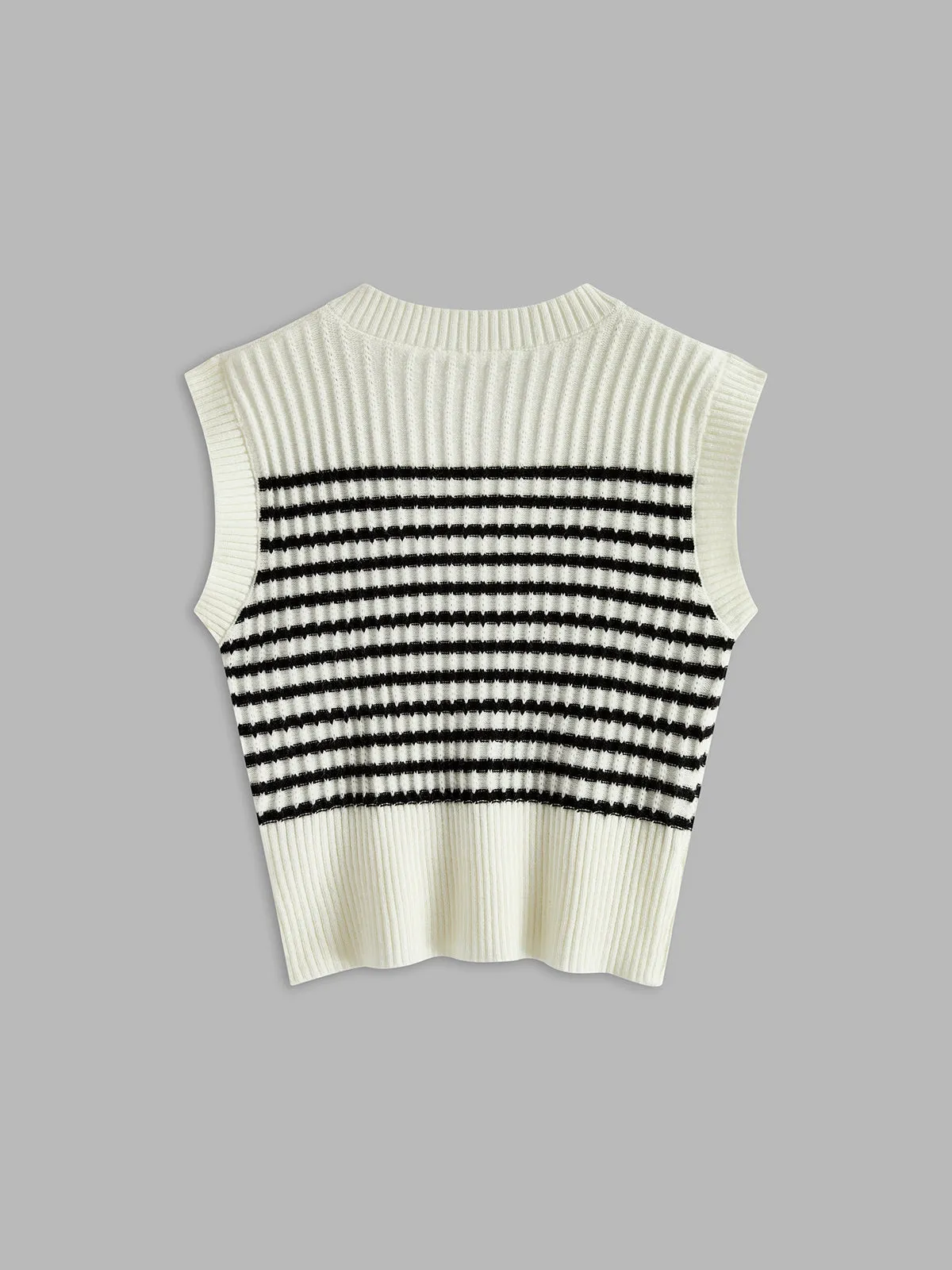 Stripe Panel Sweater Vest