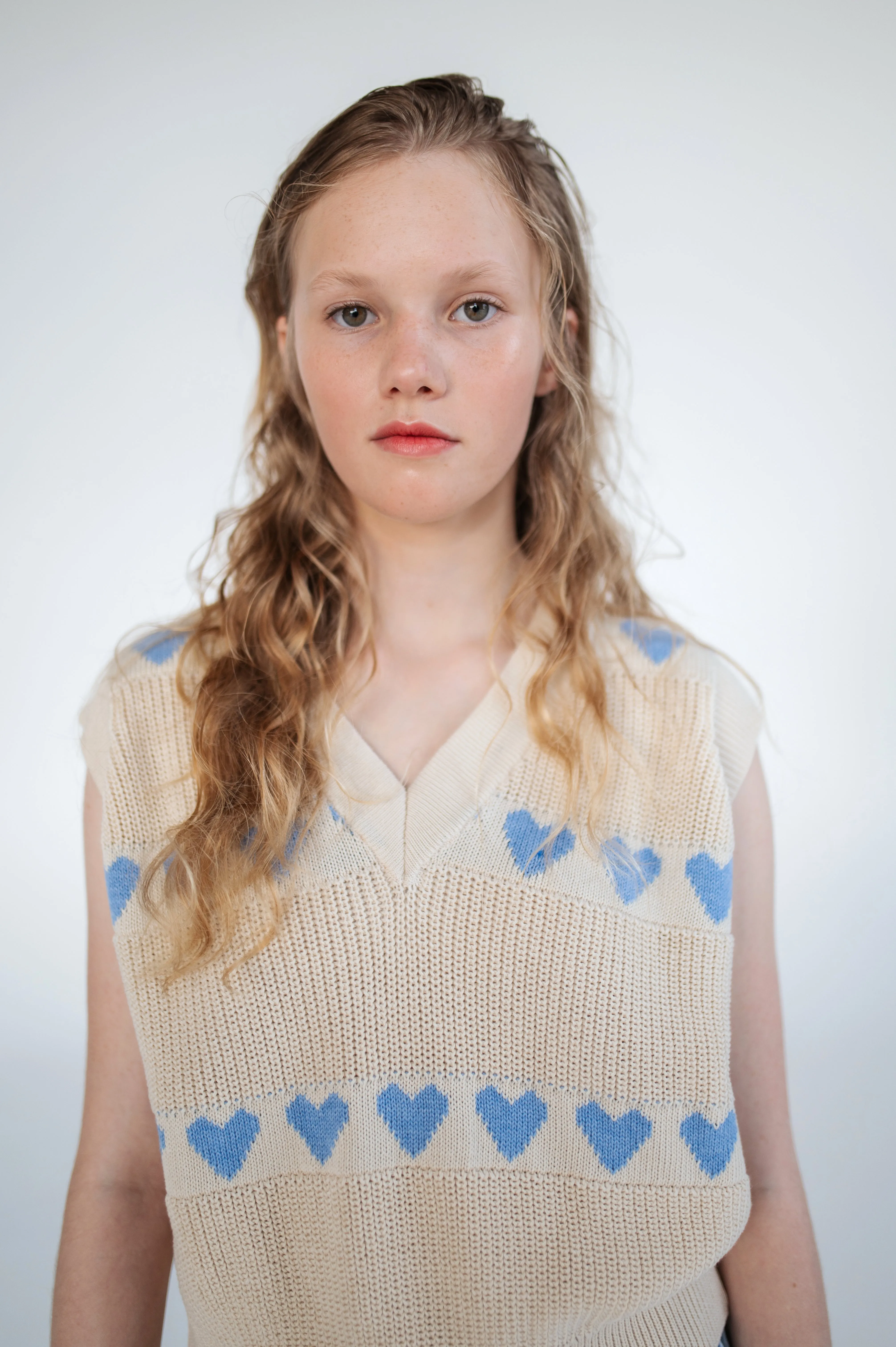 Summer Day Blue Heart Knit Spencer