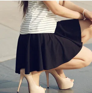 Summer Skirt Women's Solid Shorts Skirts Fashion High Waist Pleated Mini Skirt 7 Color DK6023