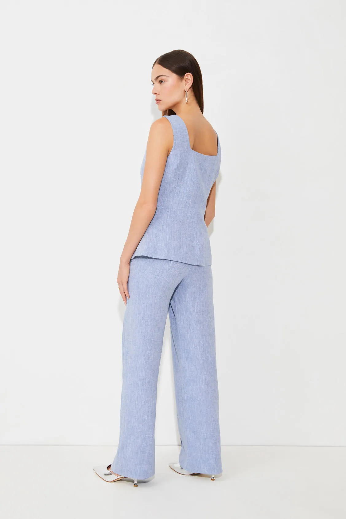 Suncoo Lennox Blue Sleeveless Vest Top