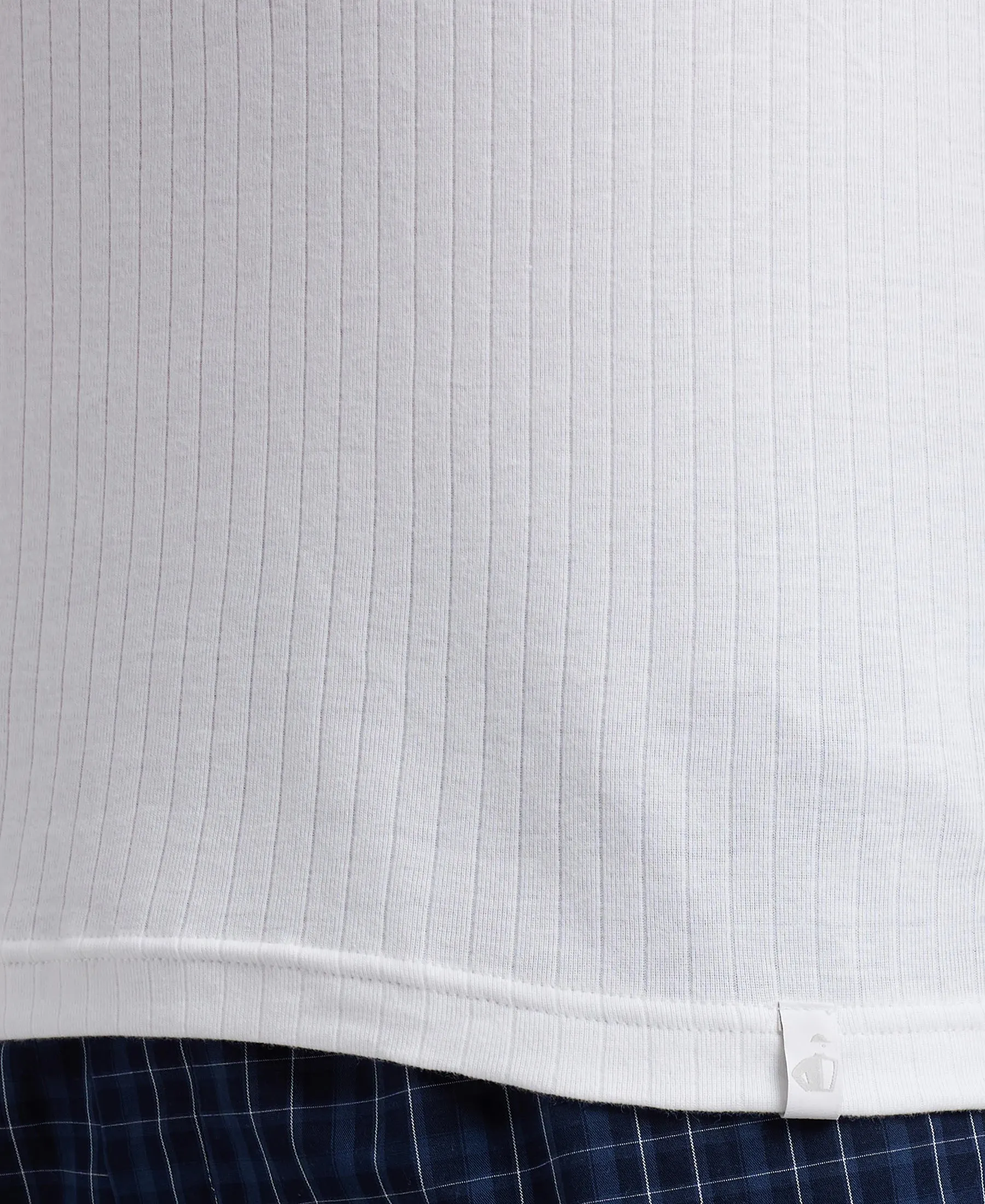 Super Combed Cotton Rib Solid Round Neck Muscle Vest - White
