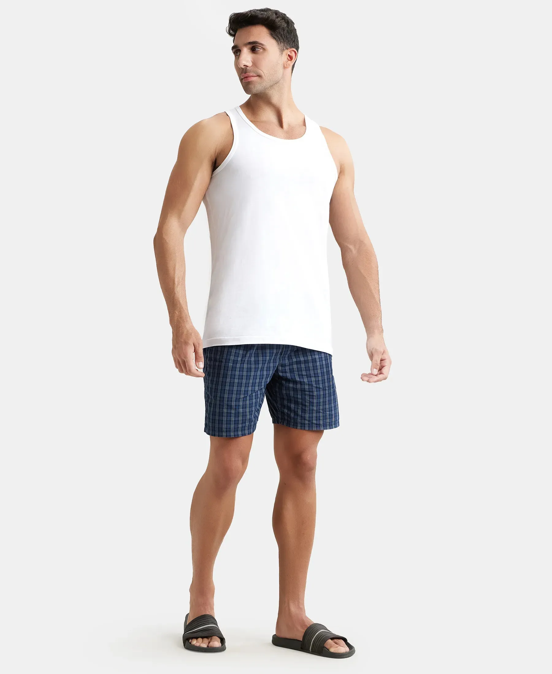 Super Combed Cotton Round Neck Sleeveless Vest - White (Pack of 3)