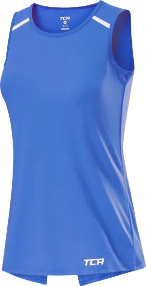 TCA Crossback Cooling Womens Training Vest Tank Top - Blue