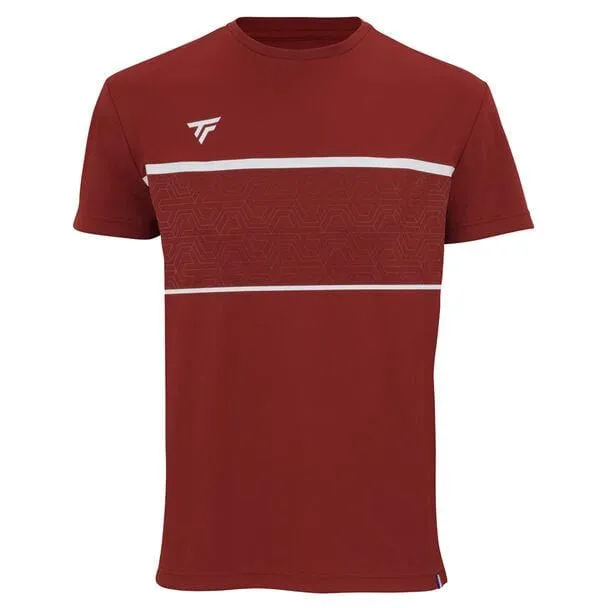 Tecnifibre Mens Team Tech Badminton T-Shirt - Cardinal