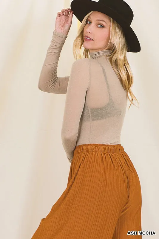 Tencel Layer Mock Neck Top