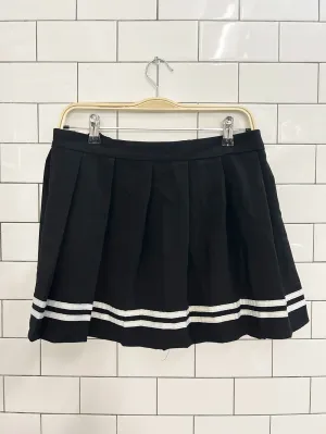 tennis prep pleated adjustable waist mini skirt