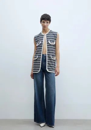 Textured Waistcoat - Navy