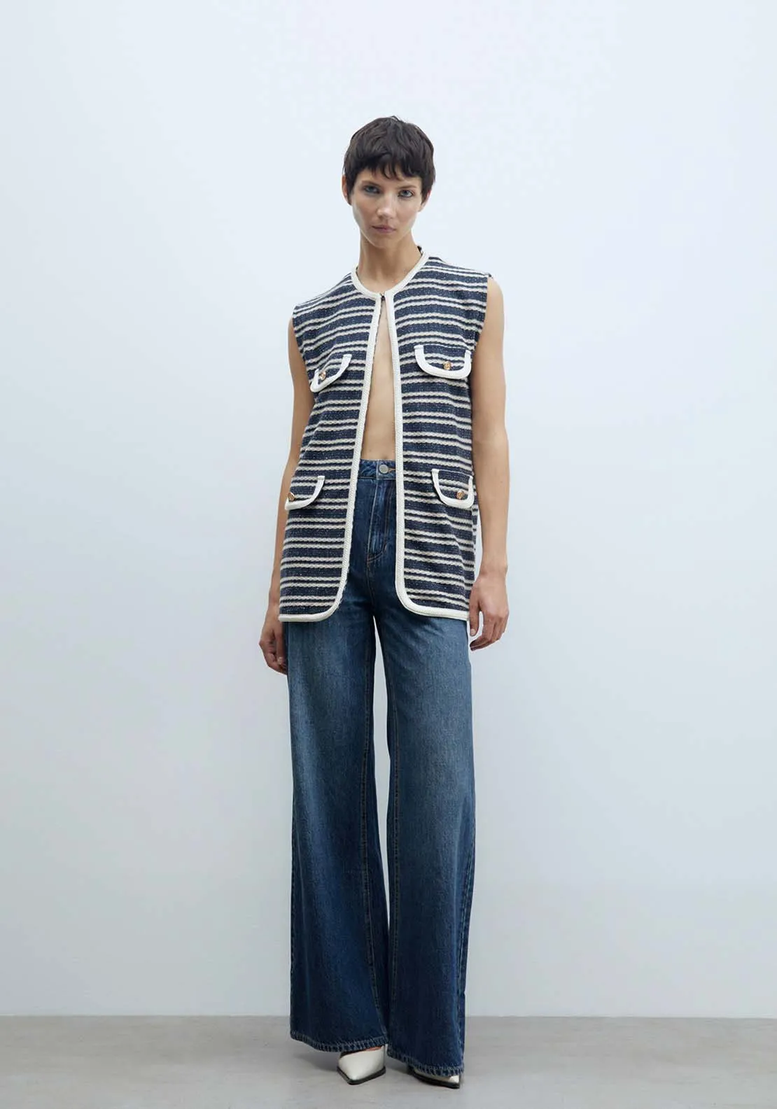 Textured Waistcoat - Navy