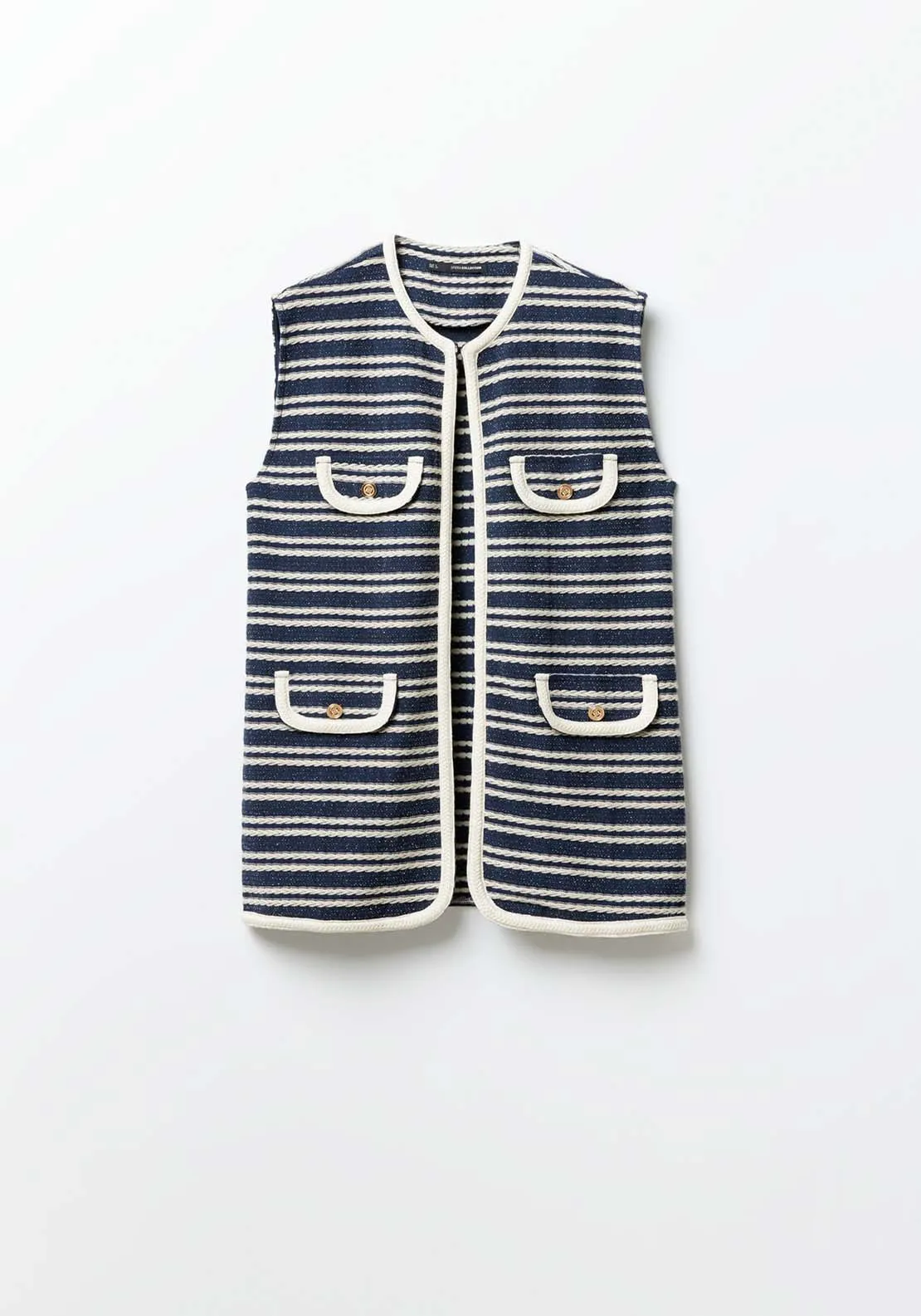 Textured Waistcoat - Navy