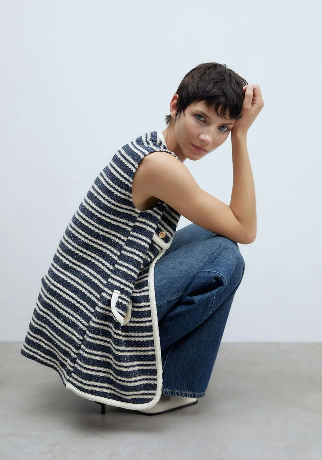 Textured Waistcoat - Navy