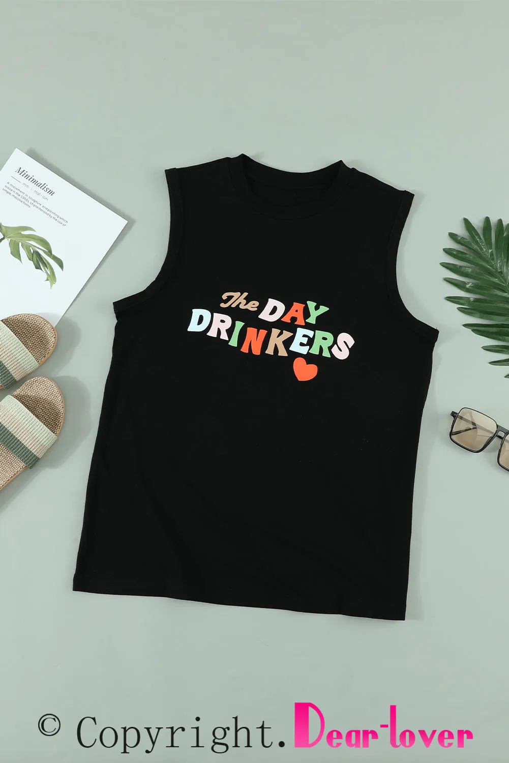 The DAY DRINKERS Letters Print Tank Top
