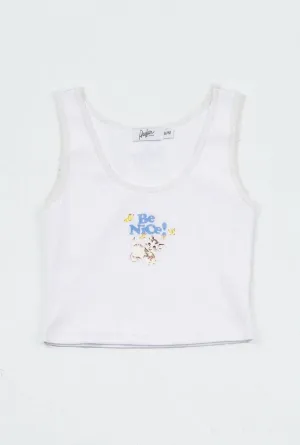The Mayfair Group Be Nice! White Tank Top - Seen on Vanessa Hudgens & Nicole Scherzinger