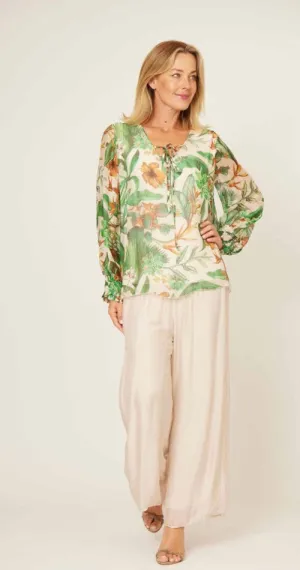 Tie Neck Silk Top