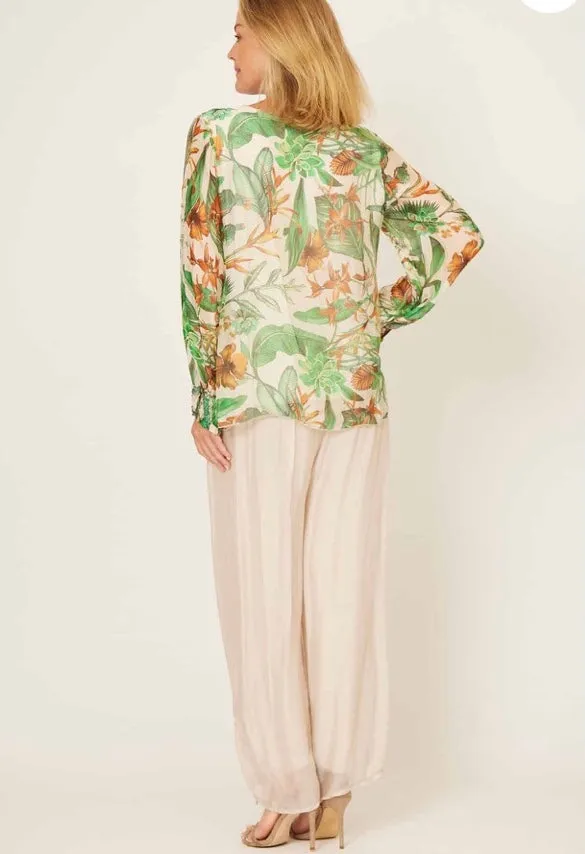 Tie Neck Silk Top