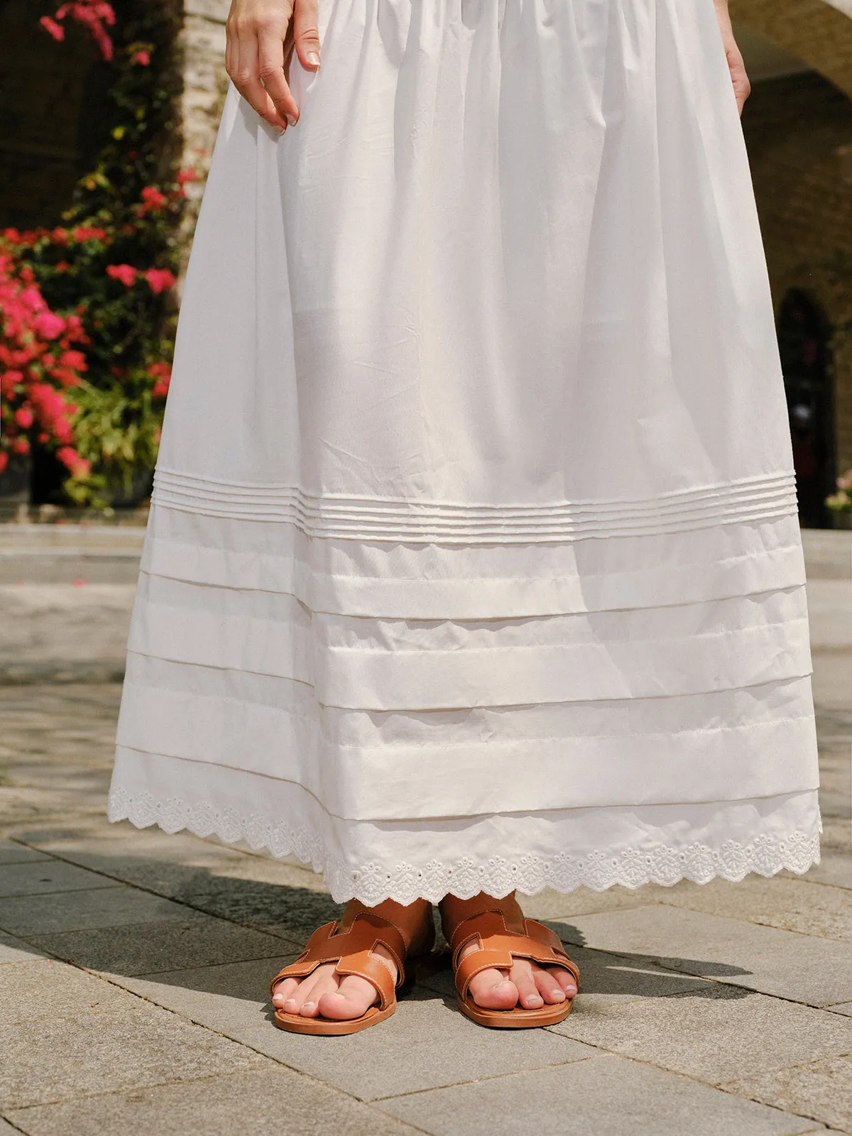 Tiered Scalloped Hem Skirt