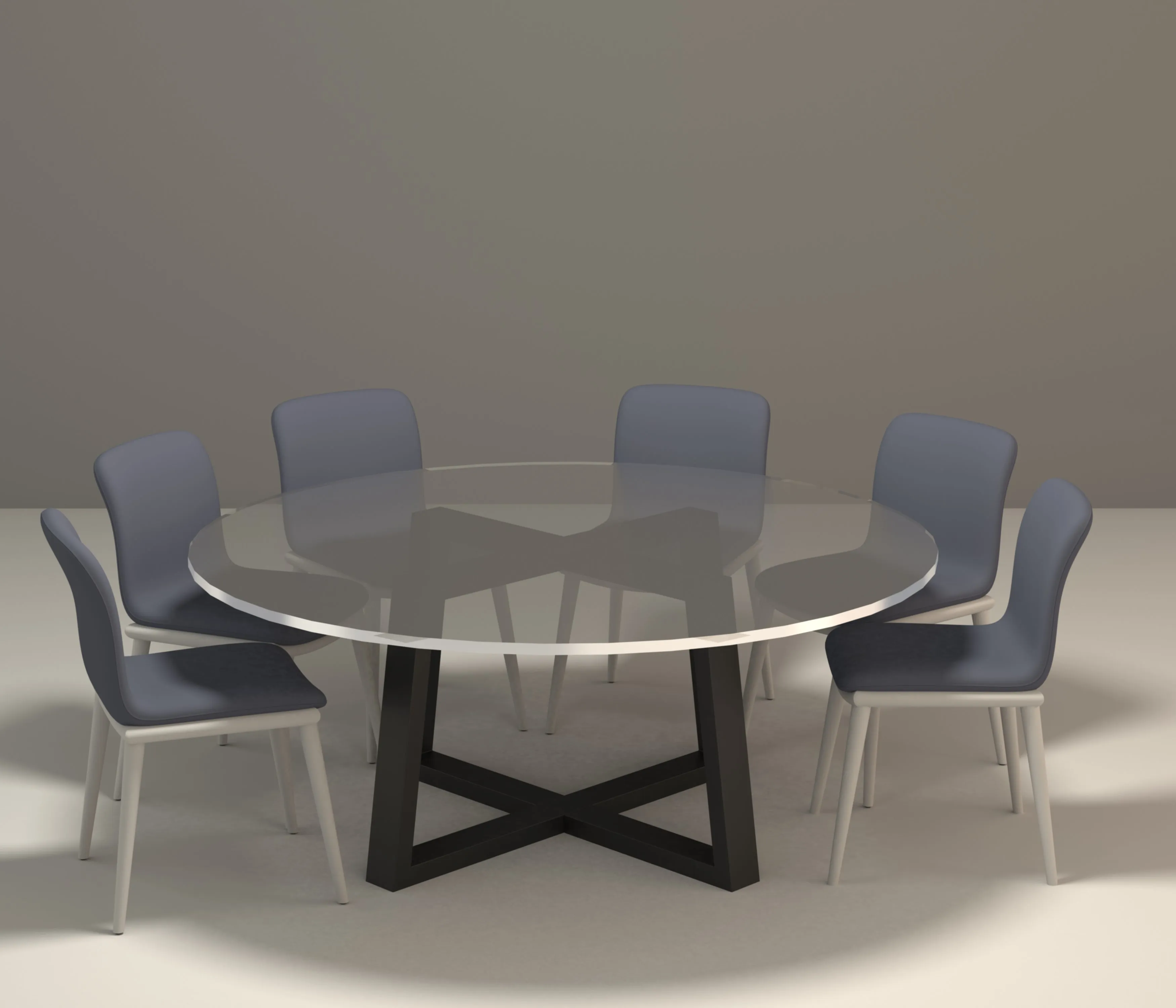 Trapezoid Round Steel Frame Dining Table Base For 72 '' Tables   | TEPE 4840